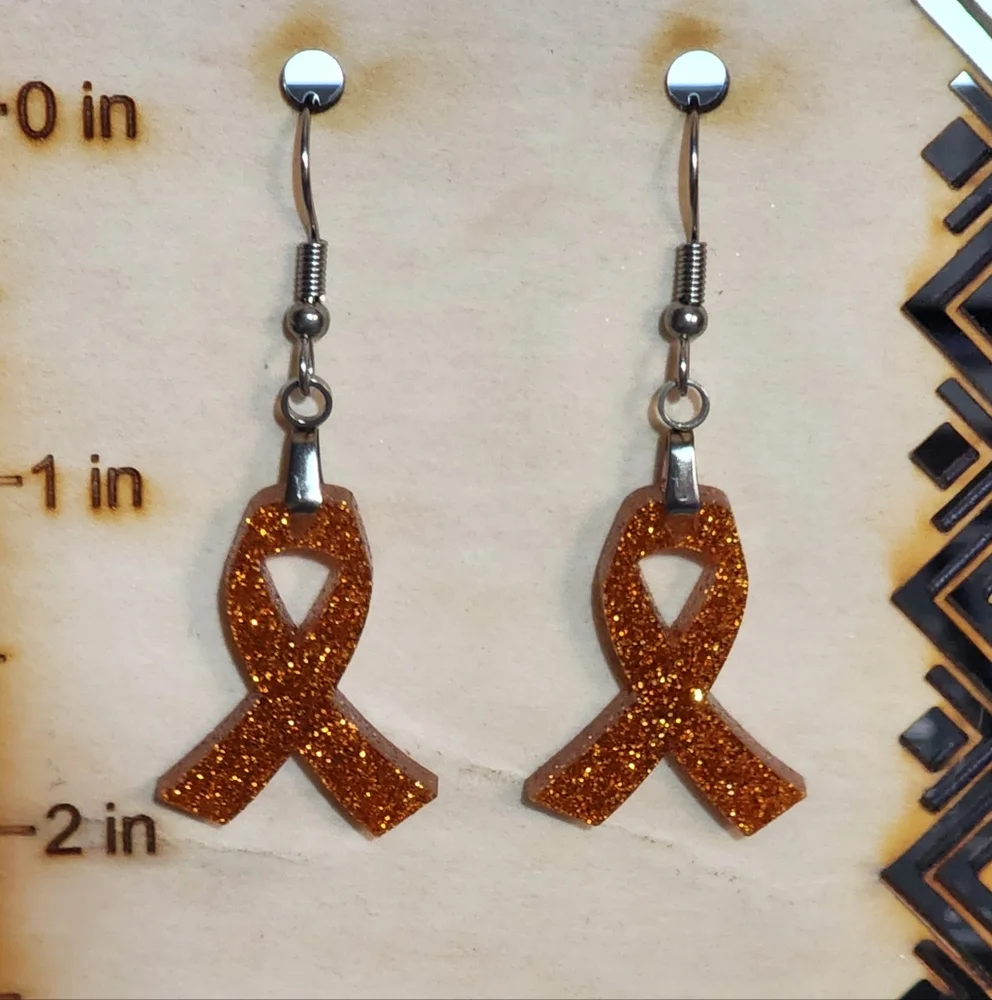 Shimmering Strength Orange Acrylic Drop Earrings